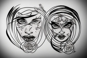 face with a scar tattoo idea