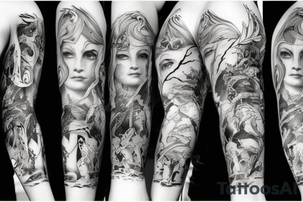 Greek mythology sleeve tattoo idea