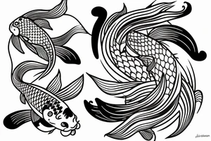 Two Koi fish swimming down my arm.
almost as they are swimming around each other in a dance.
flowers around them tattoo idea