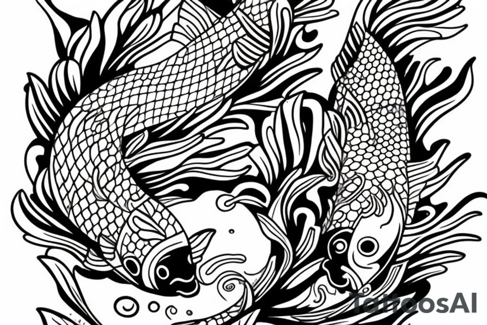 Two Koi fish swimming down my arm.
almost as they are swimming around each other in a dance.
flowers around them tattoo idea