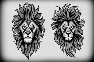 a lion eating a bird tattoo idea