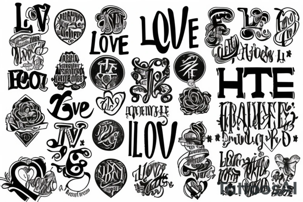 love verses Hate tattoo idea