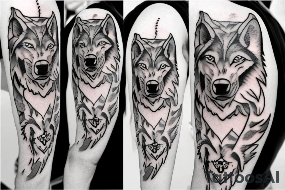 Cool wolf tattoo idea