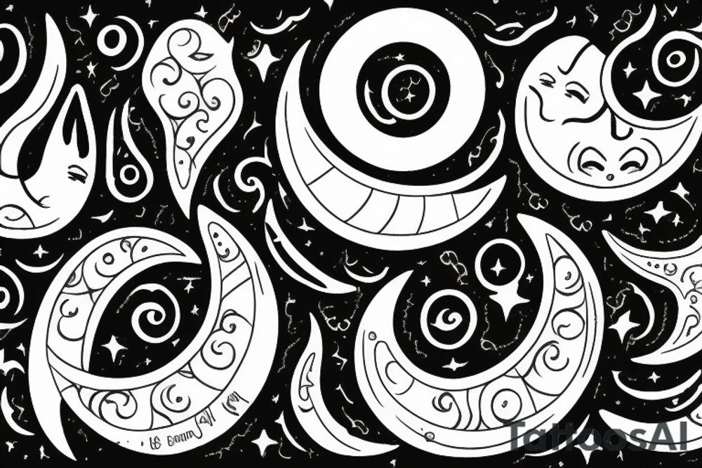 Waning Crescent Moon tattoo idea