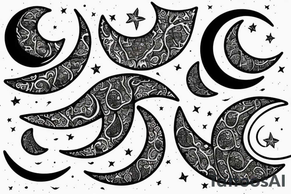 Waning Crescent Moon tattoo idea