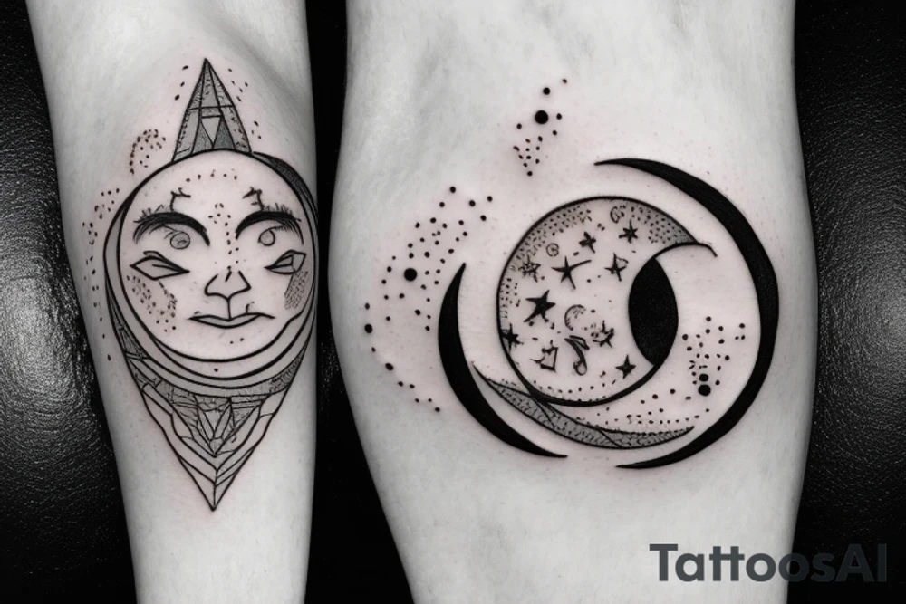 A father’s love of the moon tattoo idea