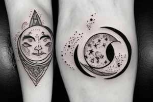 A father’s love of the moon tattoo idea