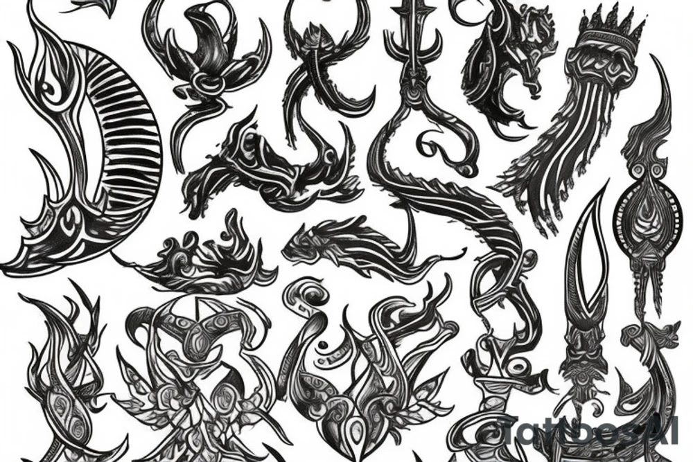 Hindu trident tattoo idea