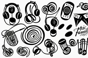 Music and family tattoo idea