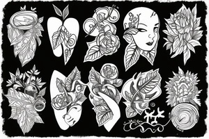 Music and plants tattoo idea