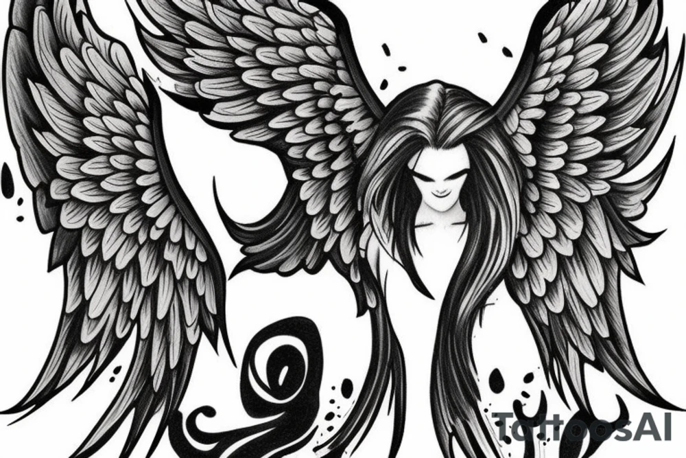 Lyrics with angel wings tattoo idea