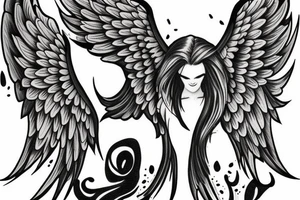 Lyrics with angel wings tattoo idea