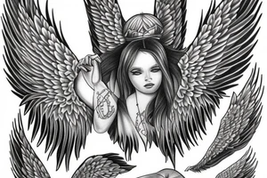 Lyrics with angel wings tattoo idea