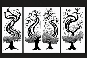 God tree, ocean wave, rice tattoo idea