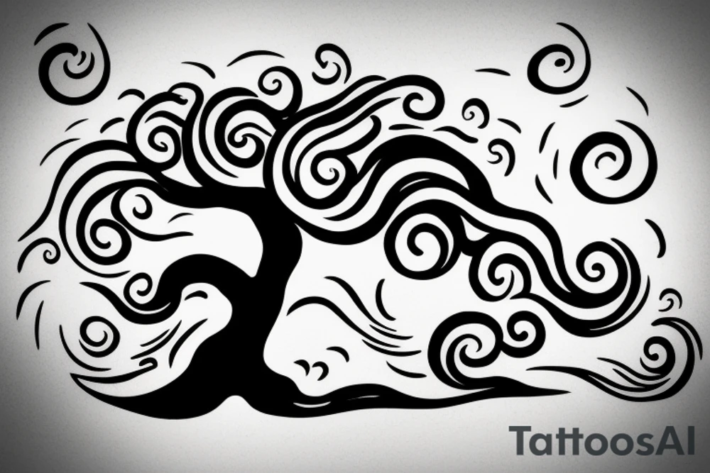God tree, ocean wave, rice tattoo idea