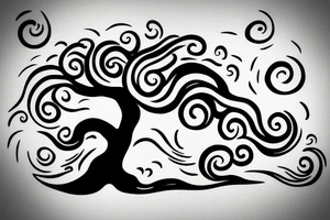 God tree, ocean wave, rice tattoo idea