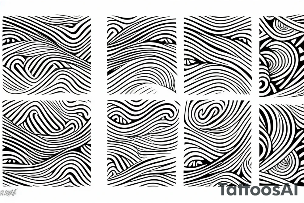 ocean wave, rice, tree tattoo idea
