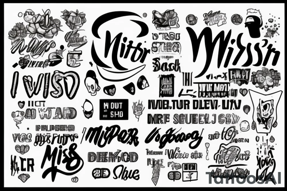 the words "mister understood" in a glitchy style font tattoo idea