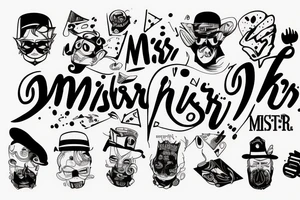 the words "mister understood" in a glitchy style font tattoo idea