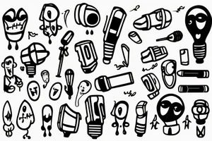 a cartoony ghost holding a microphone tattoo idea