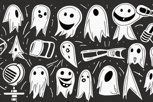 a cartoon ghost holding a microphone tattoo idea