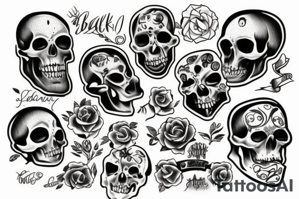 Cracked skull tattoo idea