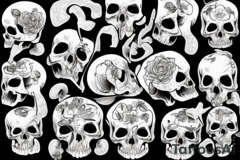 Cracked skull tattoo idea