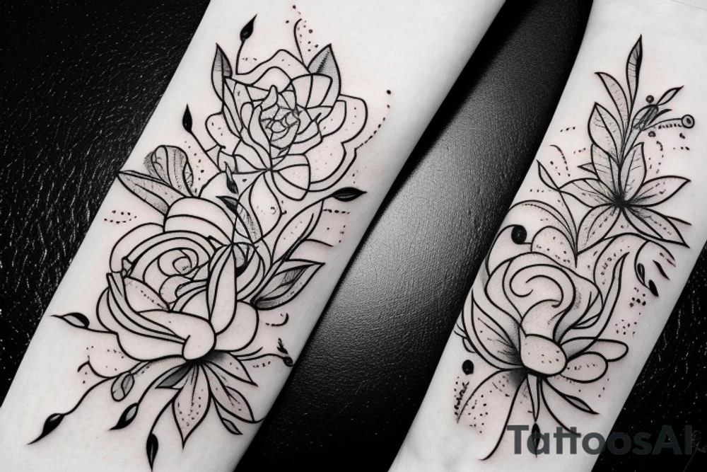 Flowers and galaxy tattoo idea