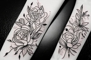 Flowers and galaxy tattoo idea