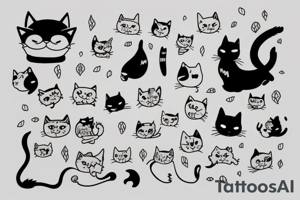 Cats cute tattoo idea