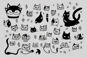 Cats cute tattoo idea