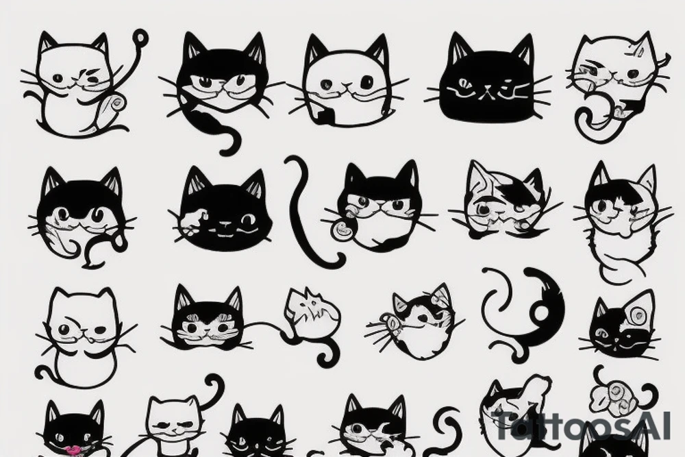 Cats cute tattoo idea