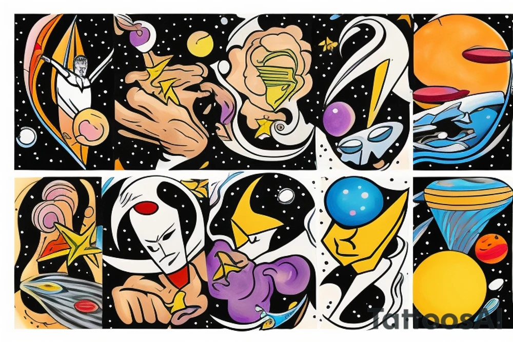 space ghost painting the universe tattoo idea