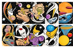 space ghost painting the universe tattoo idea