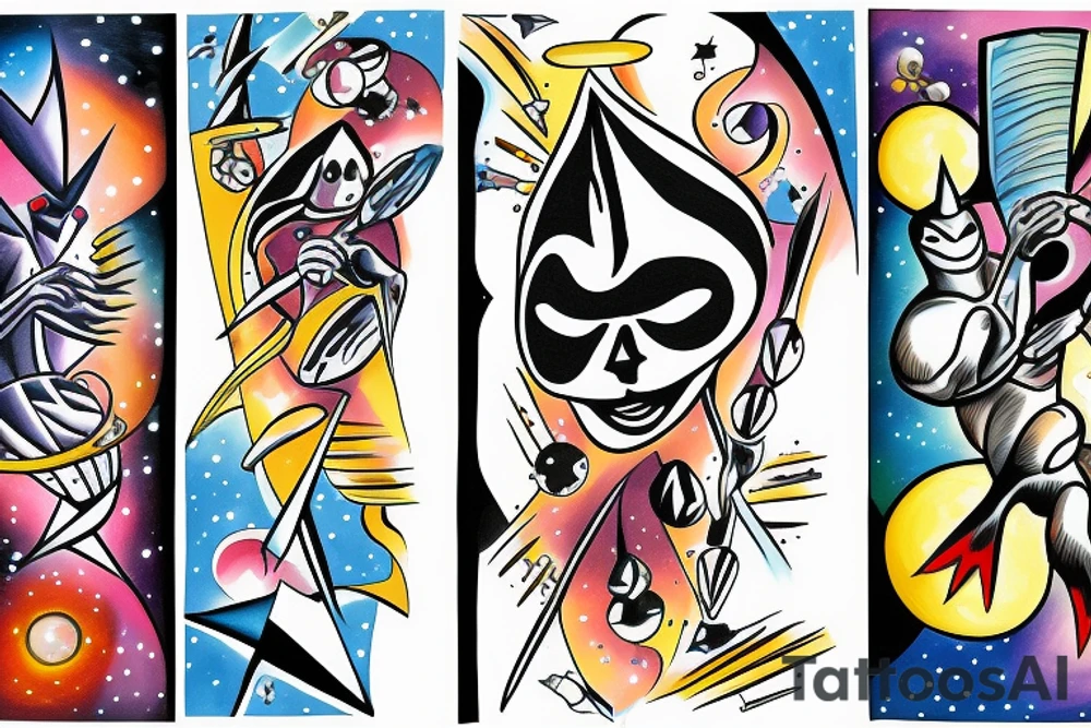 space ghost painting the universe tattoo idea