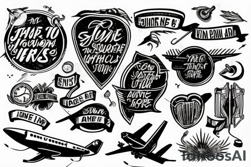 Journey text with a plane tattoo idea