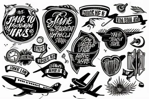 Journey text with a plane tattoo idea