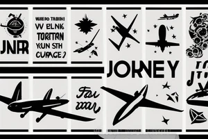 Journey text with a plane tattoo idea