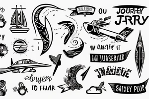 Journey text with a plane tattoo idea