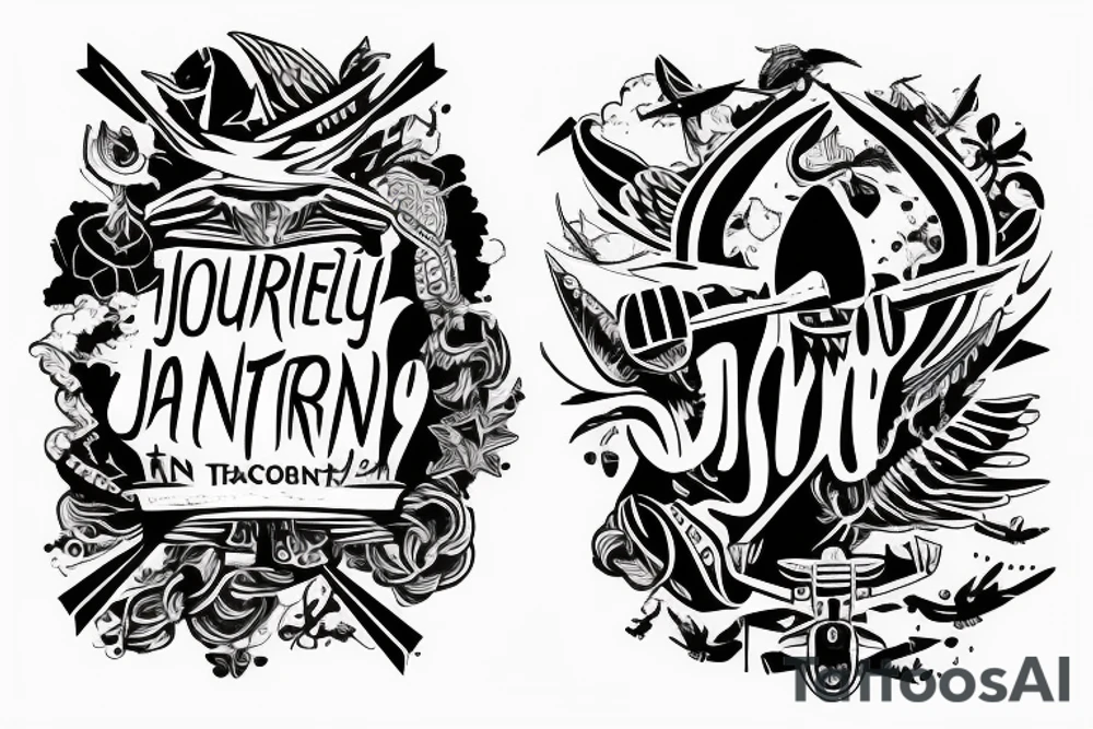 Journey text with a plane tattoo idea