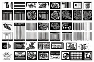 Barcode with the number 00876 underneath tattoo idea