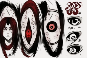 Sharingan, Gaara, Dante, Chelsea in one pics tattoo idea