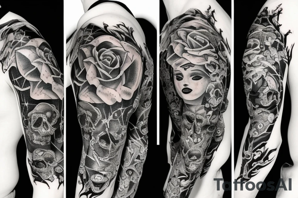 Duality of life and death tattoo tattoo idea