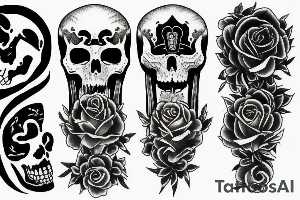 Duality of life and death tattoo tattoo idea