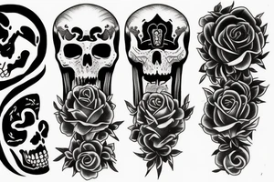 Duality of life and death tattoo tattoo idea