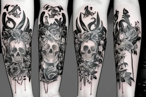 Duality of life and death forearm tattoo tattoo idea