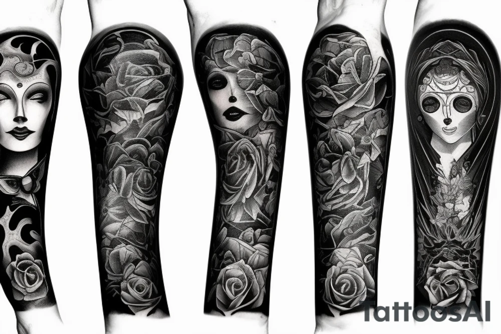 Duality of life and death forearm tattoo tattoo idea