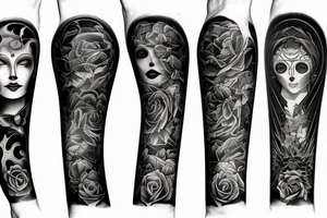 Duality of life and death forearm tattoo tattoo idea