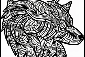 thor norse mythology wolf geometry line art tattoo idea