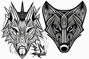 thor norse mythology wolf geometry minimalist tattoo idea